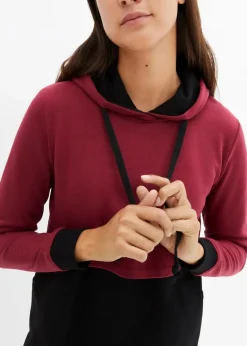 bonprix Bekleidung·Blazer|Umstandsmode^2-in-1 Umstands- und Still-Sweatkleid schwarz/rhododendronrot