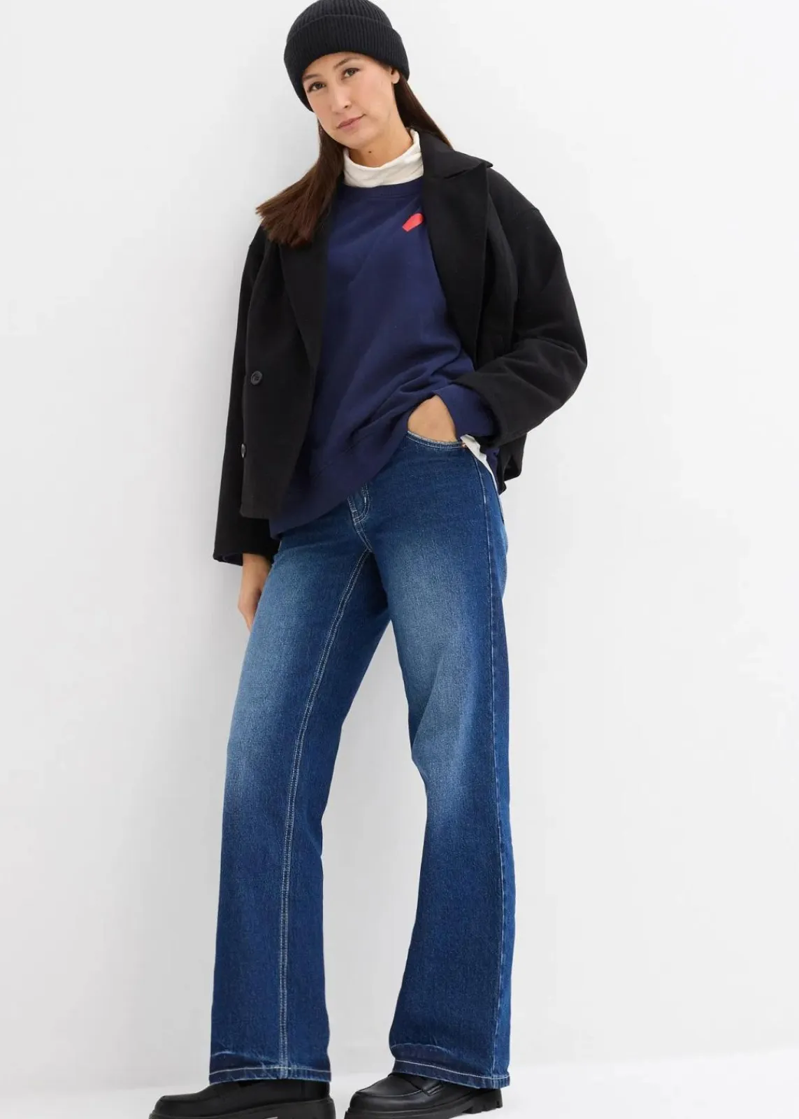 bonprix Bekleidung·Blazer|Nachhaltigere Materialien^2-in-1 Umstands- und Still-Sweatshirt aus Bio-Baumwolle dunkelblau
