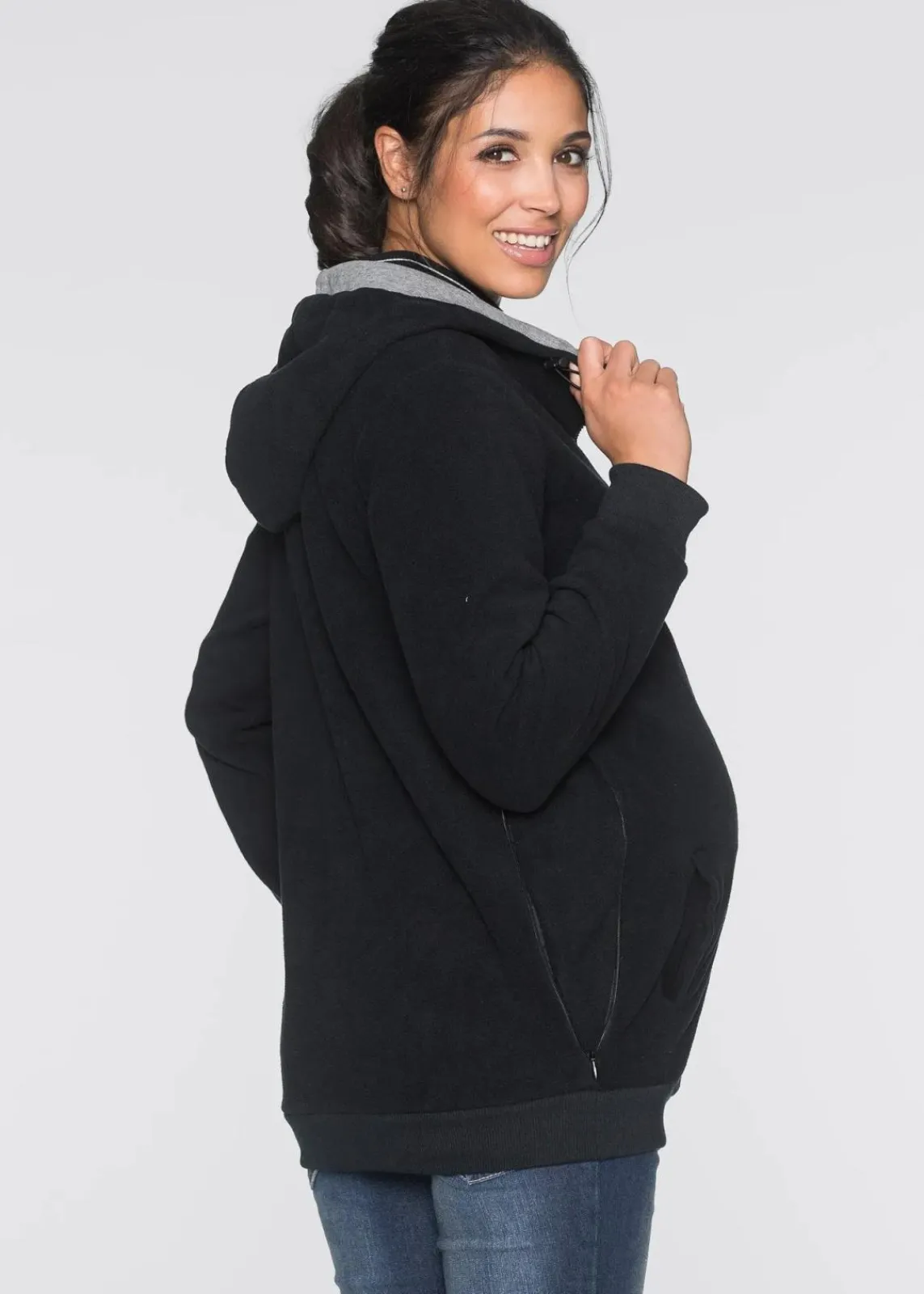 bonprix Bekleidung·Blazer|Umstandsmode^2-in-1 Umstands- und Tragejacke aus Fleece schwarz