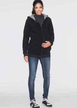 bonprix Bekleidung·Blazer|Umstandsmode^2-in-1 Umstands- und Tragejacke aus Fleece schwarz