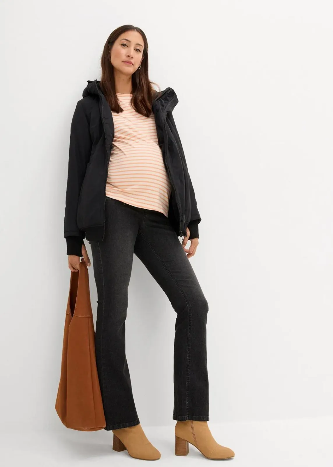 bonprix Bekleidung·Blazer|Umstandsmode^3-in-1 Umstands- und Tragejacke mit zwei Einsätzen schwarz