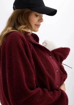 bonprix Bekleidung·Blazer|Umstandsmode^3-in-1 Umstands- und Tragejacke aus Teddyfleece dunkelbeere