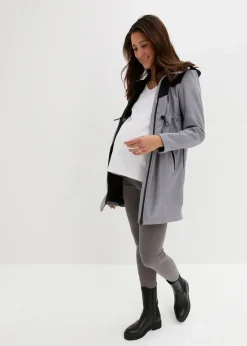 bonprix Bekleidung·Blazer|Umstandsmode^3-in-1 Umstands- und Tragemantel aus Softshell graumeliert/schwarz