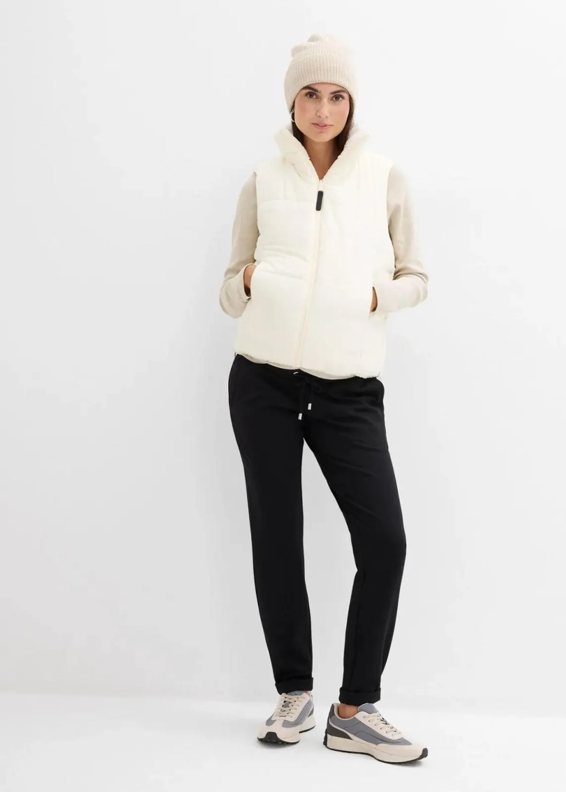bonprix Bekleidung·Blazer|Umstandsmode^4-in-1 Umstands- und Trageweste zum Wenden beige/wollweiß