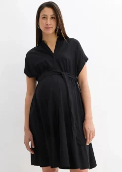 bonprix Umstandsmode^2-in-1 Umstands-Blusenkleid für die Schwangerschaft und danach schwarz