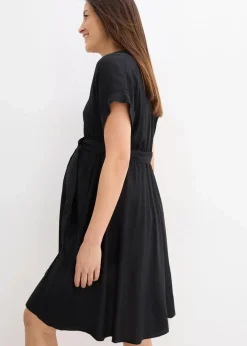 bonprix Umstandsmode^2-in-1 Umstands-Blusenkleid für die Schwangerschaft und danach schwarz