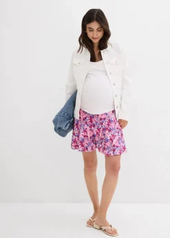 bonprix Bekleidung·Blazer|Umstandsmode^2-in-1 Umstandshosenrock aus Jersey fuchsiapink geblümt
