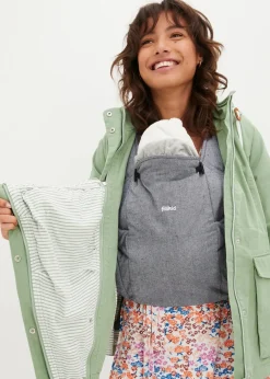 bonprix Bekleidung·Blazer|Umstandsmode^3-in-1 Umstandsjacke mit Trageeinsatz moosgrün/weiß