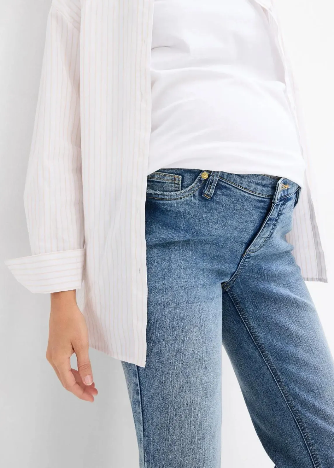 bonprix Bekleidung·Blazer|Nachhaltigere Materialien^2-in-1 Umstandsjeans für die Schwangerschaft und danach, Straight blau denim