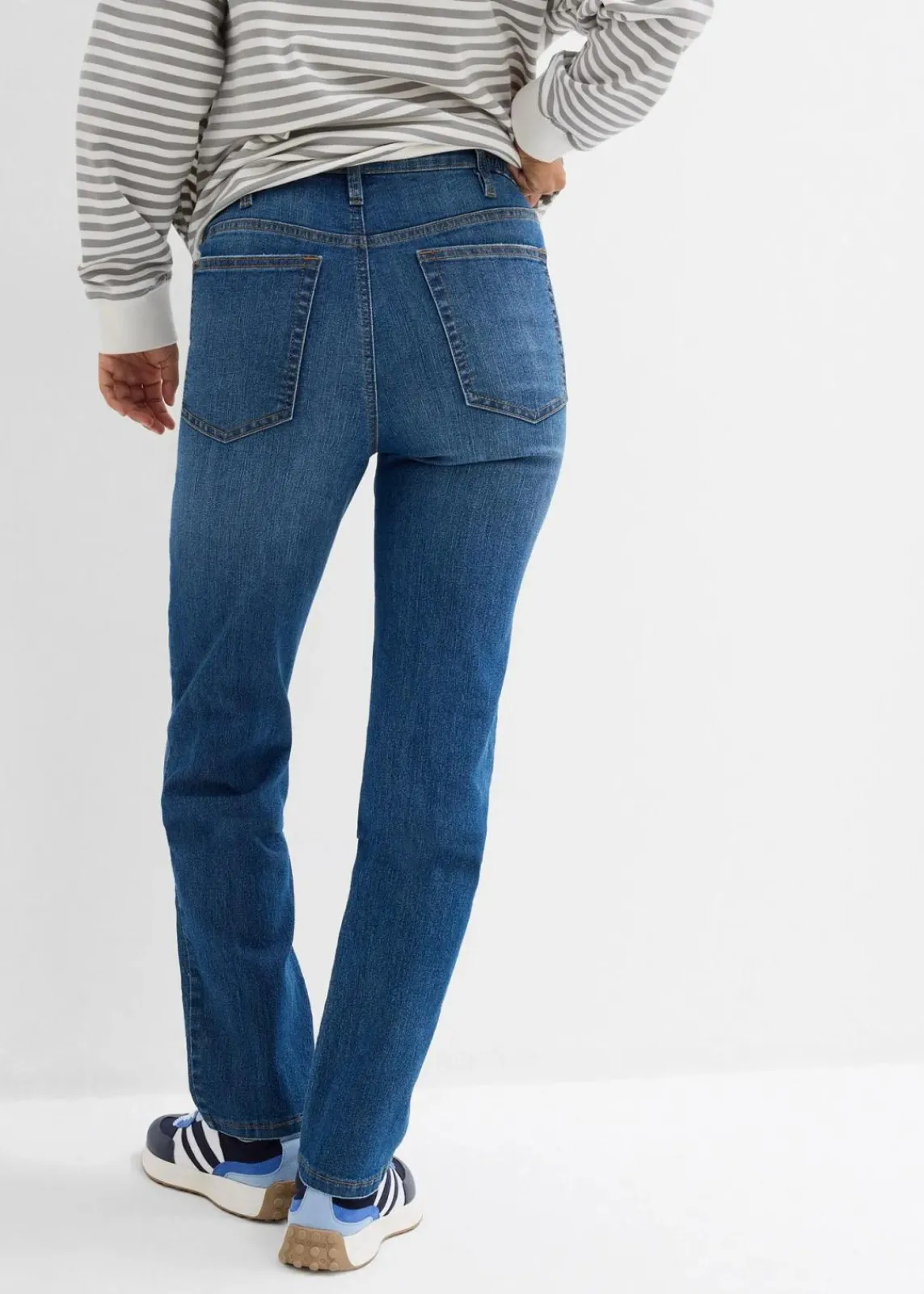 bonprix Umstandsmode|Nachhaltigere Materialien^2-in-1 Umstandsjeans für die Schwangerschaft und danach, Straight mittelblau denim