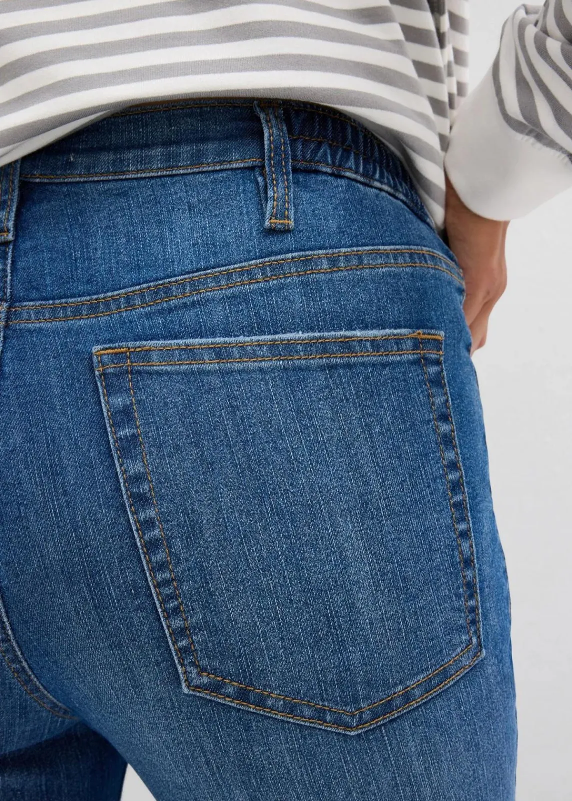 bonprix Umstandsmode|Nachhaltigere Materialien^2-in-1 Umstandsjeans für die Schwangerschaft und danach, Straight mittelblau denim