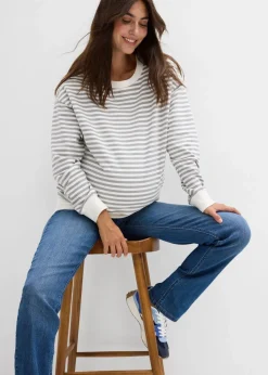 bonprix Umstandsmode|Nachhaltigere Materialien^2-in-1 Umstandsjeans für die Schwangerschaft und danach, Straight mittelblau denim