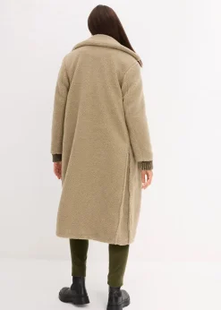 bonprix Bekleidung·Blazer|Umstandsmode^3-in-1 Umstandsmantel mit Trageeinsatz aus Teddyfleece new khaki