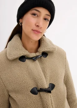 bonprix Bekleidung·Blazer|Umstandsmode^3-in-1 Umstandsmantel mit Trageeinsatz aus Teddyfleece new khaki