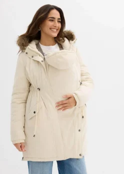 bonprix Bekleidung·Blazer|Umstandsmode^3-in-1 Umstandsparka mit Trageeinsatz natur