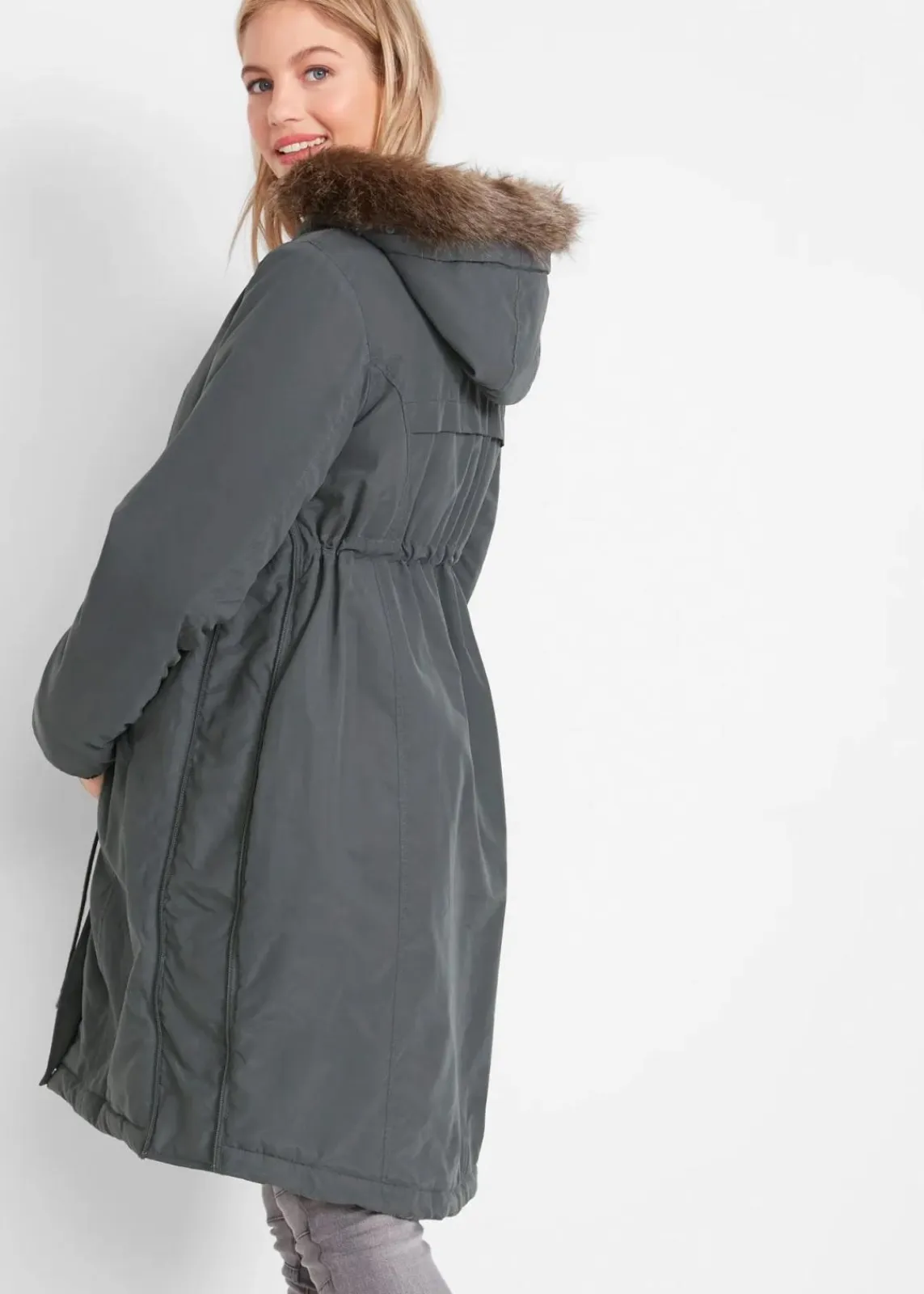 bonprix Umstandsmode|Bekleidung·Blazer^3-in-1 Umstandsparka mit Trageeinsatz anthrazit