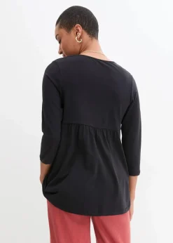bonprix Bekleidung·Blazer|Nachhaltigere Materialien^2-in-1 Umstandsshirt und Stillshirt aus Bio-Baumwolle schwarz