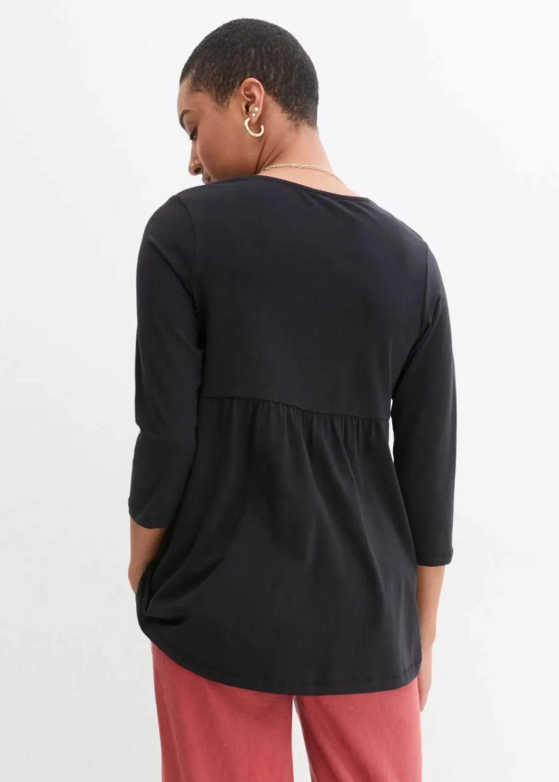 bonprix Bekleidung·Blazer|Nachhaltigere Materialien^2-in-1 Umstandsshirt und Stillshirt aus Bio-Baumwolle schwarz
