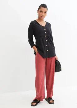bonprix Bekleidung·Blazer|Nachhaltigere Materialien^2-in-1 Umstandsshirt und Stillshirt aus Bio-Baumwolle schwarz