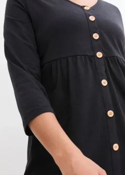 bonprix Bekleidung·Blazer|Nachhaltigere Materialien^2-in-1 Umstandsshirt und Stillshirt aus Bio-Baumwolle schwarz