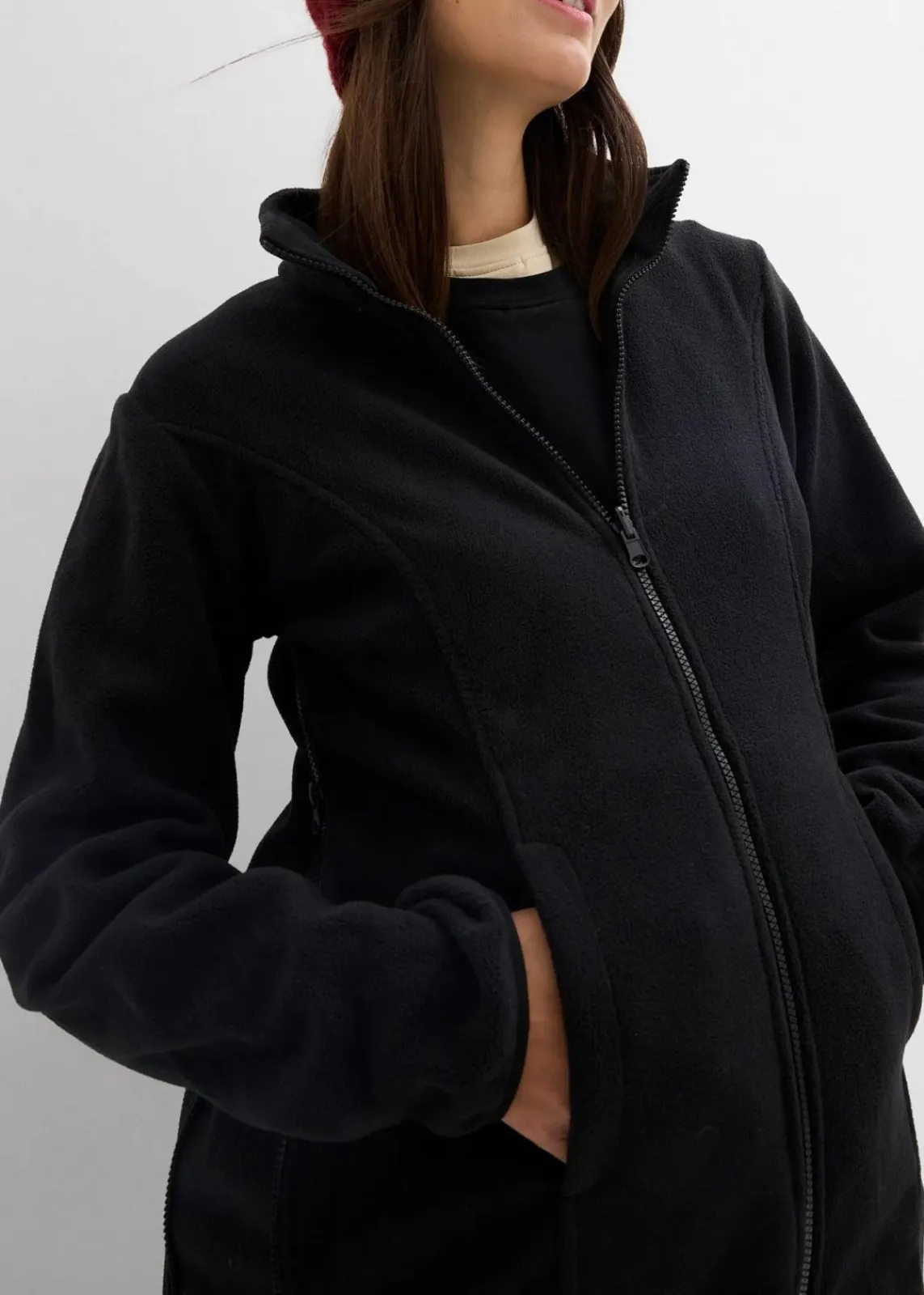 bonprix Bekleidung·Blazer|Umstandsmode^6-in-1 Umstands-Tragejacke mit herausnehmbarer Fleecejacke beige/schwarz