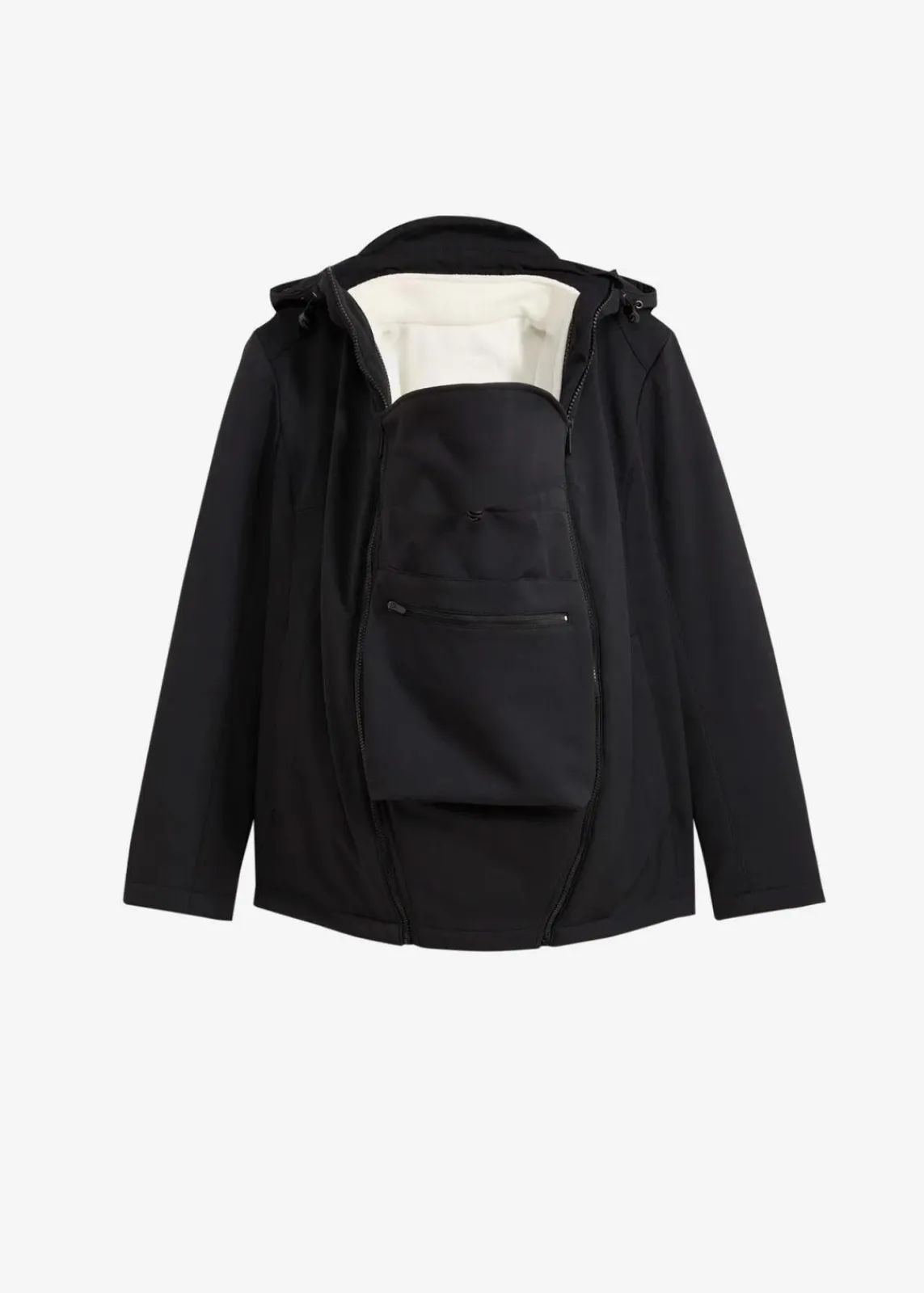 bonprix Bekleidung·Blazer|Umstandsmode^6-in-1 Umstands-Tragejacke mit herausnehmbarer Fleecejacke schwarz/wollweiß