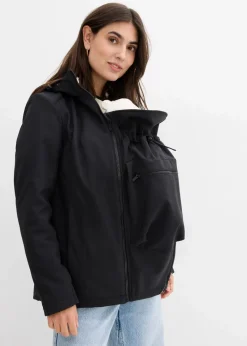 bonprix Bekleidung·Blazer|Umstandsmode^6-in-1 Umstands-Tragejacke mit herausnehmbarer Fleecejacke schwarz/wollweiß