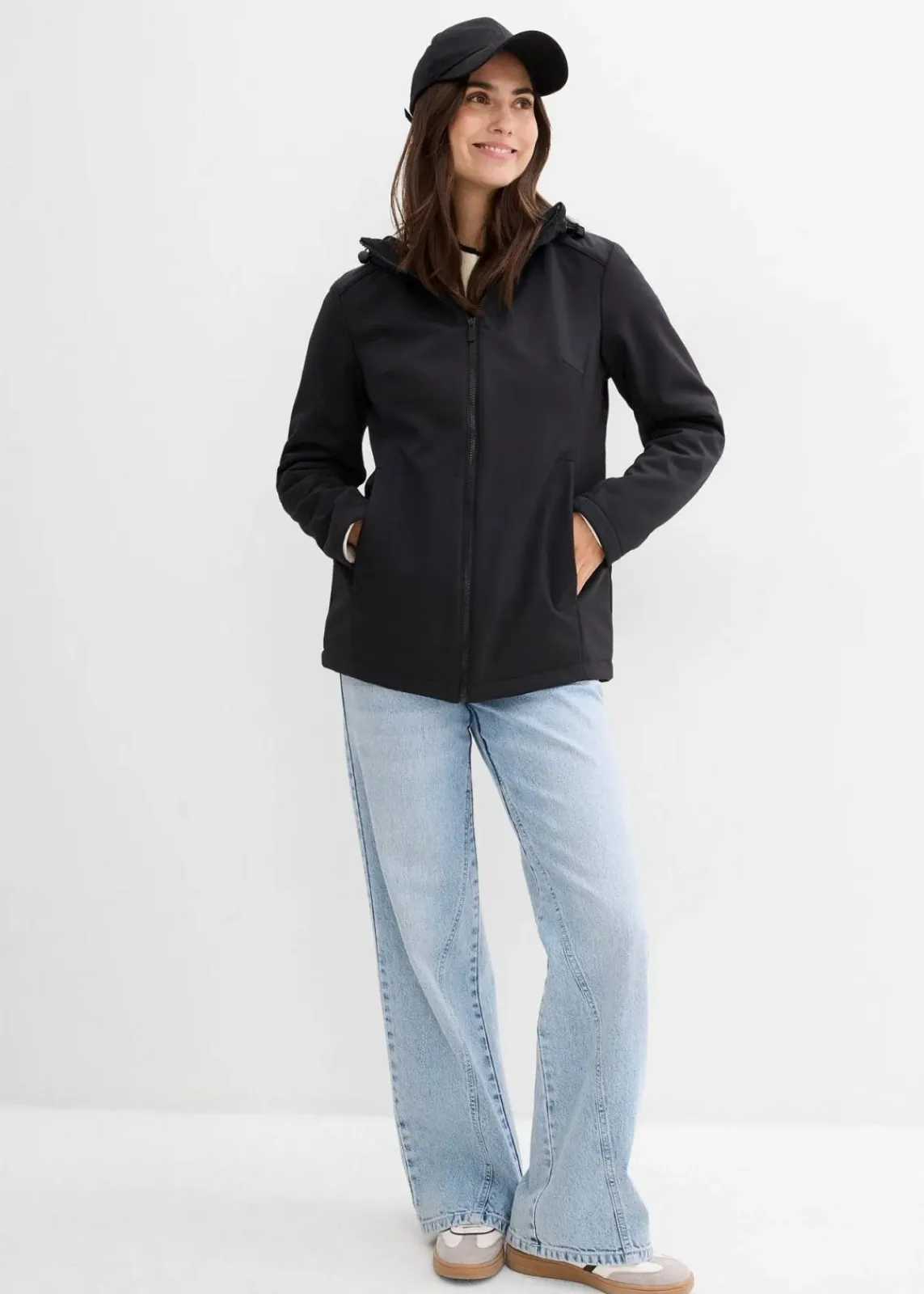 bonprix Bekleidung·Blazer|Umstandsmode^6-in-1 Umstands-Tragejacke mit herausnehmbarer Fleecejacke schwarz/wollweiß