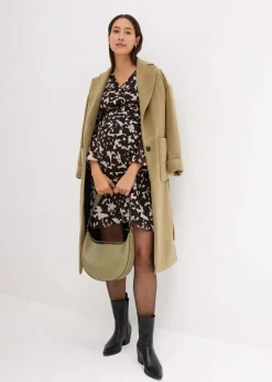 bonprix Bekleidung·Blazer|Umstandsmode^2-in-1 Umstands-und Stillkleid aus Chiffon schwarz graphisch bedruckt