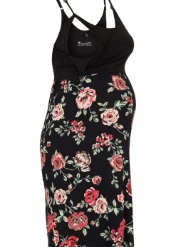 bonprix Bekleidung·Blazer|Umstandsmode^2-in-1 Umstands-und Stillkleid aus Viskose schwarz geblümt