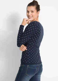 bonprix Bekleidung·Blazer|Umstandsmode^2-in-1 Umstands-und Stillpullover aus Feinstrick dunkelblau gepunktet