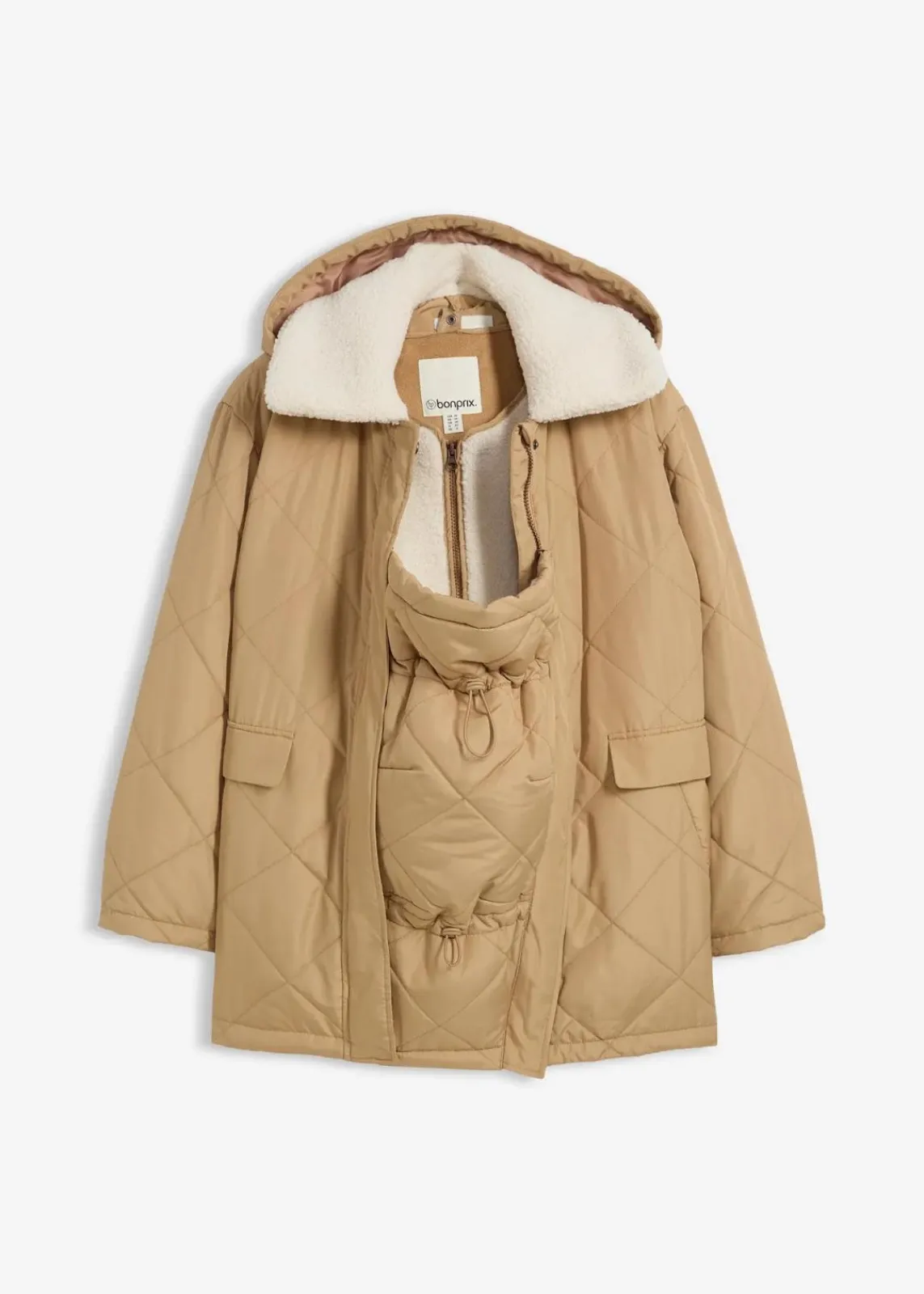 bonprix Bekleidung·Blazer|Umstandsmode^6-in-1 Umstands-und Tragejacke mit herausnehmbarer Weste mattcamel