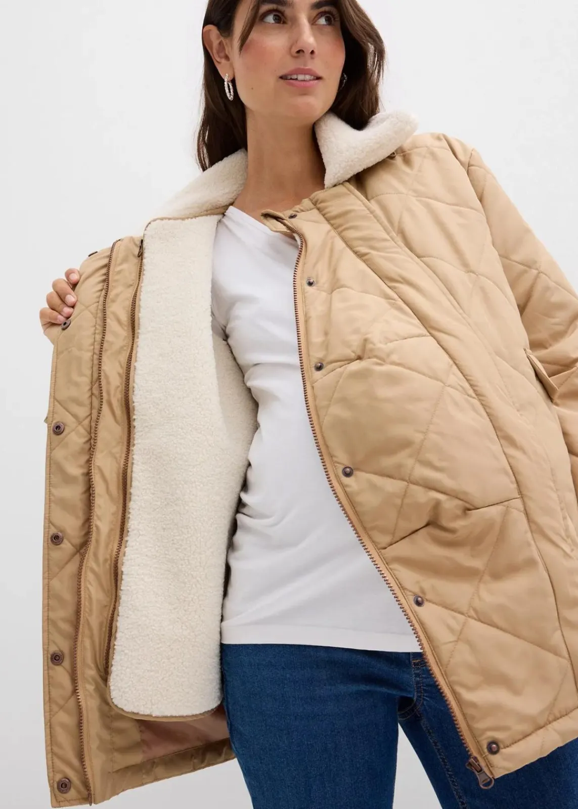 bonprix Bekleidung·Blazer|Umstandsmode^6-in-1 Umstands-und Tragejacke mit herausnehmbarer Weste mattcamel