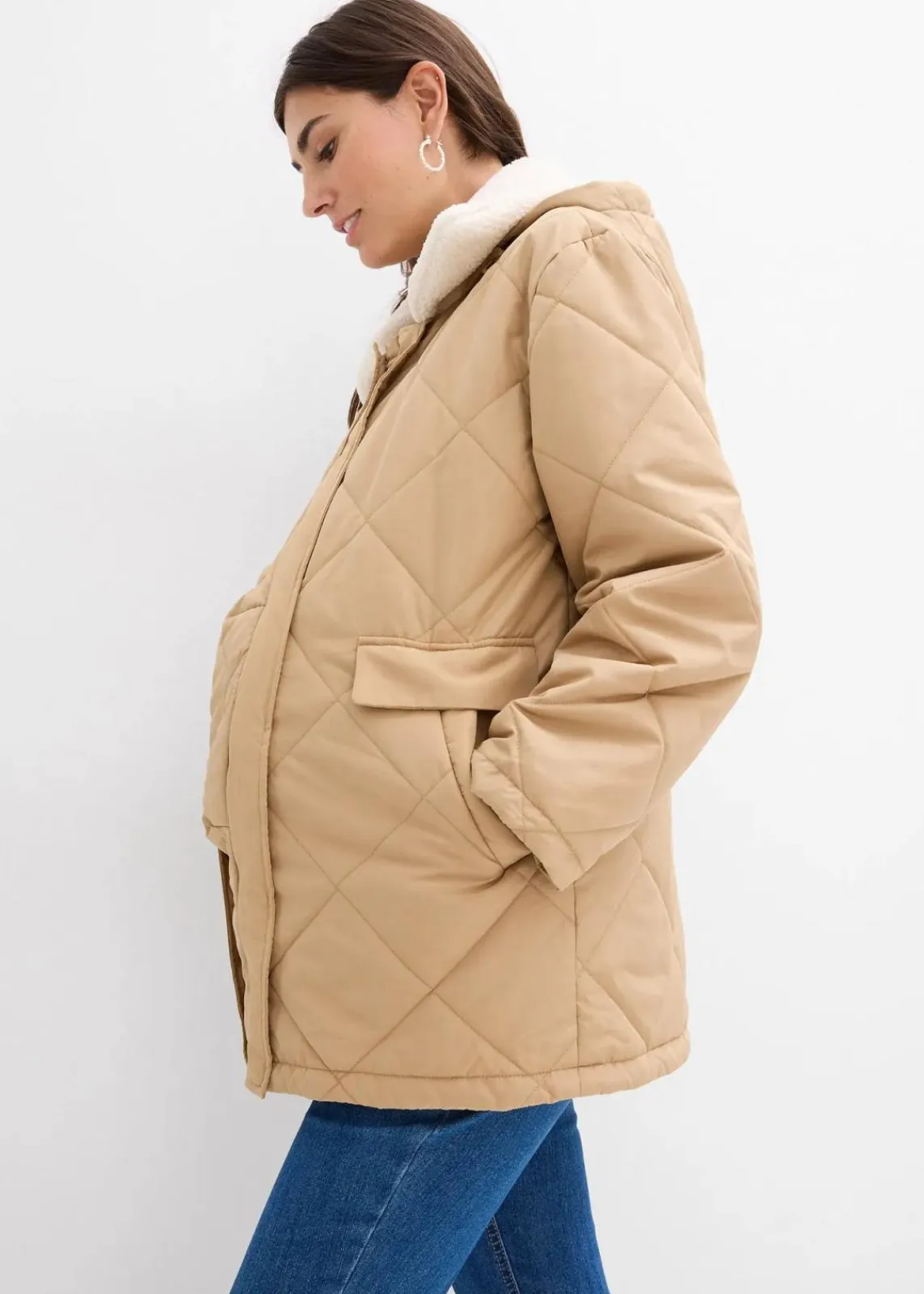 bonprix Bekleidung·Blazer|Umstandsmode^6-in-1 Umstands-und Tragejacke mit herausnehmbarer Weste mattcamel