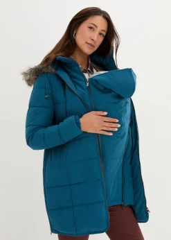 bonprix Umstandsmode|Bekleidung·Blazer^3-in-1 warm wattierte Umstands- und Tragejacke blaupetrol
