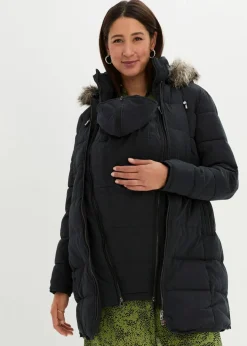 bonprix Bekleidung·Blazer|Umstandsmode^3-in-1 warm wattierte Umstands- und Tragejacke schwarz