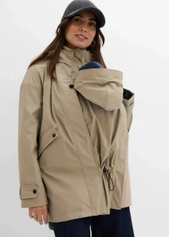 bonprix Bekleidung·Blazer|Umstandsmode^6-in-1 wasserabweisende Umstandsjacke mit Trageeinsatz und herausnehmbarer Fleecejacke beige/schwarz