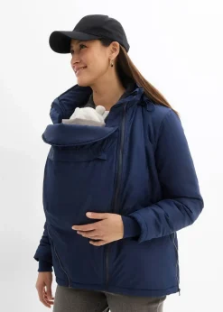 bonprix Bekleidung·Blazer|Umstandsmode^3-in-1 wasserabweisende Umstandsjacke mit Trageeinsatz dunkelblau