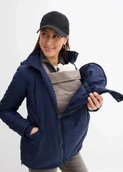 bonprix Bekleidung·Blazer|Umstandsmode^3-in-1 wasserabweisende Umstandsjacke mit Trageeinsatz dunkelblau