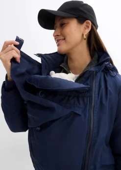 bonprix Bekleidung·Blazer|Umstandsmode^3-in-1 wasserabweisende Umstandsjacke mit Trageeinsatz dunkelblau