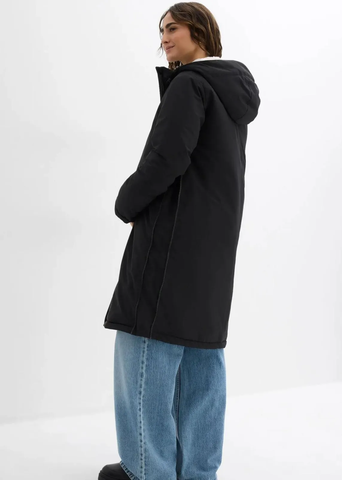 bonprix Bekleidung·Blazer|Umstandsmode^3-in-1 wattierter Umstandsmantel mit Trageeinsatz schwarz