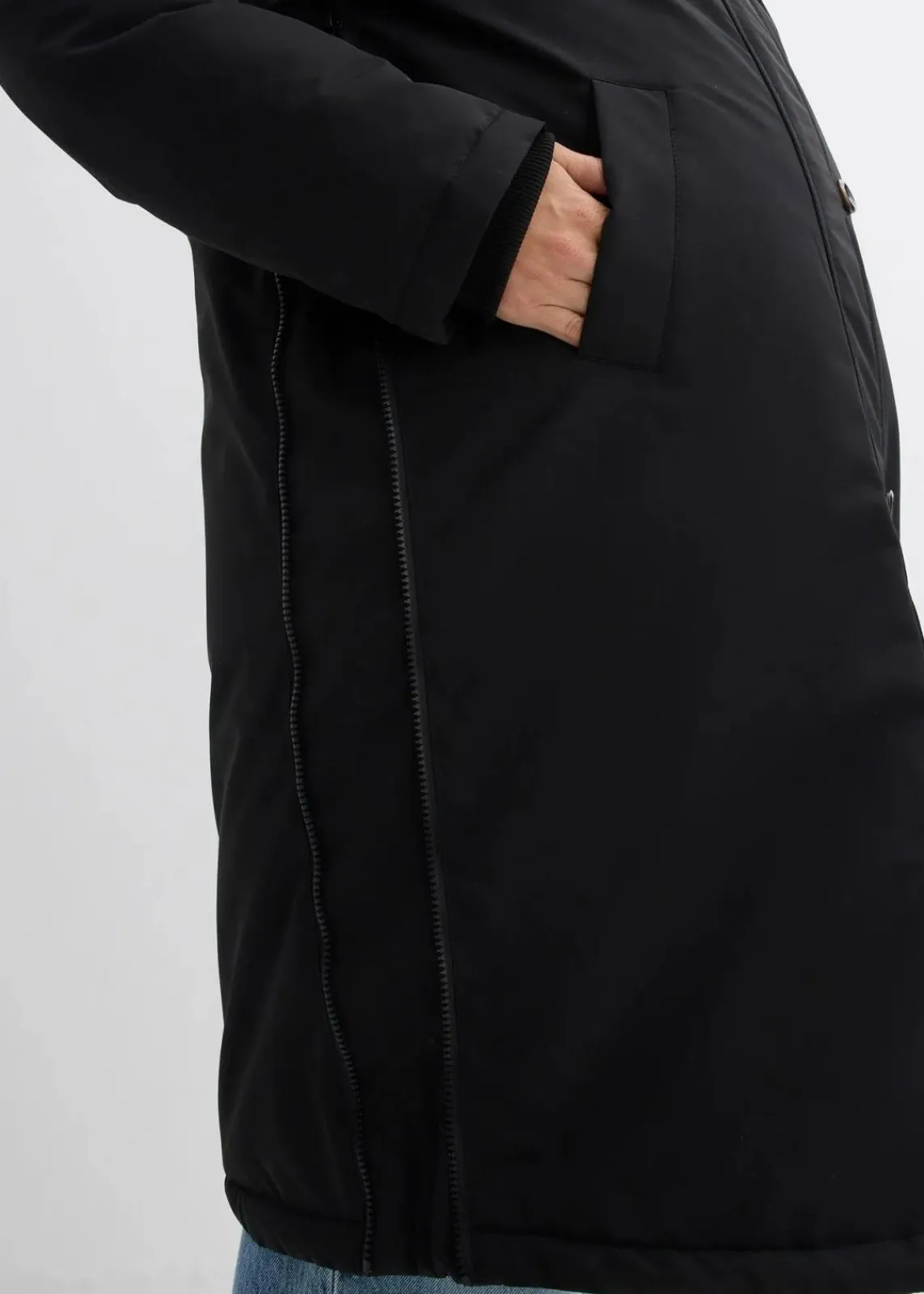 bonprix Bekleidung·Blazer|Umstandsmode^3-in-1 wattierter Umstandsmantel mit Trageeinsatz schwarz