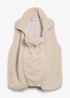 bonprix Bekleidung·Blazer|Umstandsmode^3-in-1 weiche Umstands-und Trageweste aus Teddyfleece steingrau