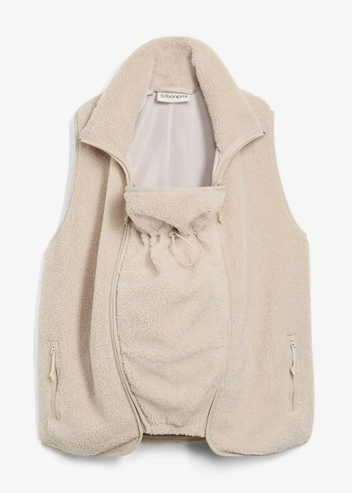bonprix Bekleidung·Blazer|Umstandsmode^3-in-1 weiche Umstands-und Trageweste aus Teddyfleece steingrau