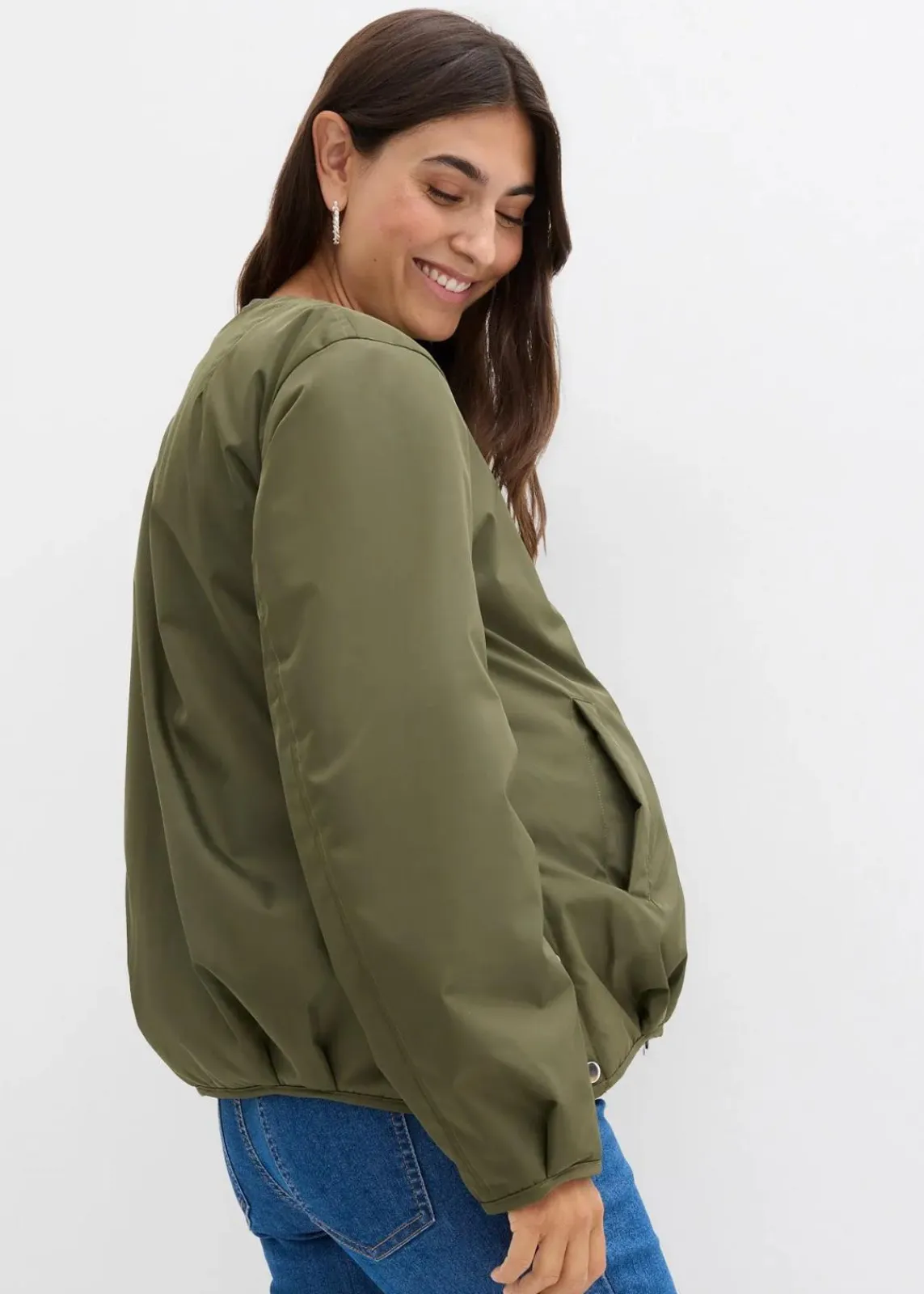 bonprix Bekleidung·Blazer|Umstandsmode^4-in-1 Wende-Bomberjacke mit Trageeinsatz dunkeloliv/dunkelblau