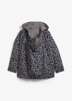 bonprix Bekleidung·Blazer|Umstandsmode^4-in-1 Wende-Umstandsjacke mit Tragefunktion rauchgrau+leo bedruckt
