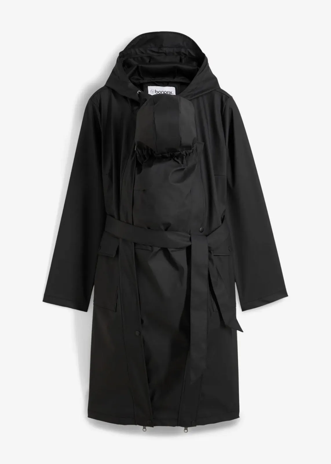 bonprix Bekleidung·Blazer|Umstandsmode^3-in-1 wind- und wasserdichter Umstands- und Tragemantel mit zwei Einsätzen schwarz