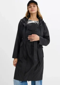bonprix Bekleidung·Blazer|Umstandsmode^3-in-1 wind- und wasserdichter Umstands- und Tragemantel mit zwei Einsätzen schwarz