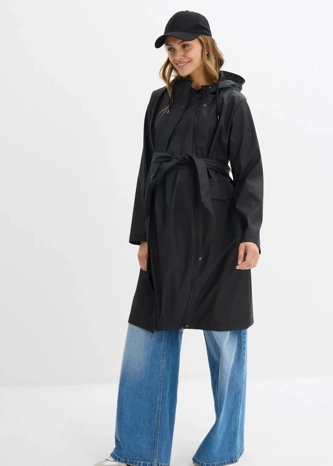 bonprix Bekleidung·Blazer|Umstandsmode^3-in-1 wind- und wasserdichter Umstands- und Tragemantel mit zwei Einsätzen schwarz
