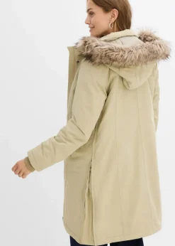 bonprix Umstandsmode|Nachhaltigere Materialien^3-in-1 wind-und wasserdichter Umstandsmantel mit Trageeinsatz rauchkhaki